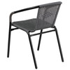 Lila 2 Pack Gray Rattan Indoor-Outdoor Restaurant Stack Chair