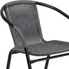 Lila 2 Pack Gray Rattan Indoor-Outdoor Restaurant Stack Chair