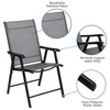 Paladin Black Outdoor Folding Patio Sling Chair (2 Pack)