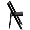 2 Pack HERCULES Series Black Wood Folding Chair with Vinyl Padded Seat