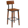 Jackson 2 Pack Rustic Antique Walnut Industrial Wood Dining Barstool