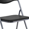 2 Pack HERCULES Series Black Vinyl Metal Folding Chair with Carrying Handle