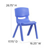 Whitney 2 Pack Blue Plastic Stackable School Chair with 15.5" Seat Height