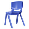 Whitney 2 Pack Blue Plastic Stackable School Chair with 15.5" Seat Height