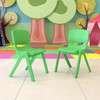 Whitney 2 Pack Green Plastic Stackable School Chair with 15.5" Seat Height