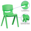 Whitney 2 Pack Green Plastic Stackable School Chair with 15.5" Seat Height