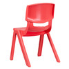 Whitney 2 Pack Red Plastic Stackable School Chair with 15.5" Seat Height