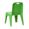 Whitney 2 Pack Green Plastic Stackable School Chair with Carrying Handle and 11" Seat Height