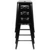 Cierra 24" High Metal Counter-Height, Indoor Bar Stool in Black - Stackable Set of 4