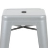 Cierra 30" High Metal Indoor Bar Stool in Silver - Stackable Set of 4