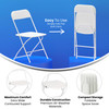 Hercules Big and Tall Commercial Folding Chair - Extra Wide 650LB. Capacity - Durable Plastic - White, 4-Pack