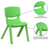 Whitney 4 Pack Green Plastic Stackable School Chair with 12'' Seat Height