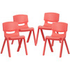 Whitney 4 Pack Red Plastic Stackable School Chair with 13.25'' Seat Height