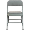 Advantage Grey Padded Metal Folding Chair - Grey 1-in Fabric Seat