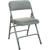 2-Pack Advantage Grey Padded Metal Folding Chair - Grey 1-in Fabric Seat