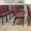 Advantage Burgundy Pattern Discount Church Chair - 21 in. Wide