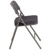 HERCULES Series Premium Curved Triple Braced & Double Hinged Gray Fabric Metal Folding Chair