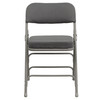 HERCULES Series Premium Curved Triple Braced & Double Hinged Gray Fabric Metal Folding Chair