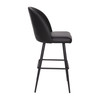 Lyla 30" Commercial Grade High Back Modern Armless Barstools with Contoured Backrest, Steel Frame and Integrated Footrest, Black LeatherSoft-Set of 2