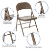 HERCULES Series Double Braced Beige Metal Folding Chair