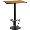 Stiles 24'' Square Natural Laminate Table Top with 18'' Round Bar Height Table Base and Foot Ring