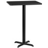 Stiles 24'' x 30'' Rectangular Black Laminate Table Top with 22'' x 22'' Bar Height Table Base