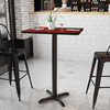 Stiles 24'' x 30'' Rectangular Mahogany Laminate Table Top with 22'' x 22'' Bar Height Table Base