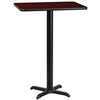 Stiles 24'' x 30'' Rectangular Mahogany Laminate Table Top with 22'' x 22'' Bar Height Table Base