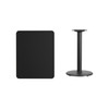 Stiles 24'' x 30'' Rectangular Black Laminate Table Top with 18'' Round Table Height Base