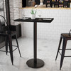 Stiles 24'' x 30'' Rectangular Black Laminate Table Top with 18'' Round Bar Height Table Base