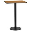 Stiles 24'' x 30'' Rectangular Natural Laminate Table Top with 18'' Round Bar Height Table Base