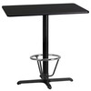 Stiles 24'' x 42'' Rectangular Black Laminate Table Top with 23.5'' x 29.5'' Bar Height Table Base and Foot Ring
