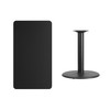 Stiles 24'' x 42'' Rectangular Black Laminate Table Top with 24'' Round Table Height Base