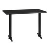 Stiles 30'' x 42'' Rectangular Black Laminate Table Top with 5'' x 22'' Table Height Bases