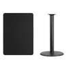 Stiles 30'' x 42'' Rectangular Black Laminate Table Top with 24'' Round Bar Height Table Base