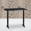 Stiles 30'' x 48'' Rectangular Black Laminate Table Top with 5'' x 22'' Bar Height Table Bases