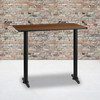 Stiles 30'' x 48'' Rectangular Walnut Laminate Table Top with 5'' x 22'' Bar Height Table Bases