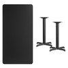 Stiles 30'' x 60'' Rectangular Black Laminate Table Top with 22'' x 22'' Table Height Bases