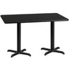 Stiles 30'' x 60'' Rectangular Black Laminate Table Top with 22'' x 22'' Table Height Bases