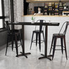 Stiles 30'' x 60'' Rectangular Black Laminate Table Top with 22'' x 22'' Bar Height Table Bases