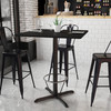 Stiles 36'' Square Black Laminate Table Top with 30'' x 30'' Bar Height Table Base and Foot Ring