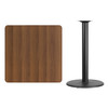 Stiles 36'' Square Walnut Laminate Table Top with 24'' Round Bar Height Table Base