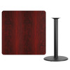 Stiles 42'' Square Mahogany Laminate Table Top with 24'' Round Bar Height Table Base