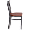 HERCULES Series Clear Coated ''X'' Back Metal Restaurant Chair - Cherry Wood Seat