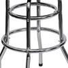 Bruno Double Ring Chrome Barstool with Red Seat