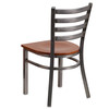 HERCULES Series Clear Coated Ladder Back Metal Restaurant Chair - Cherry Wood Seat