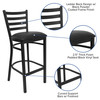 HERCULES Series Black Ladder Back Metal Restaurant Barstool - Black Vinyl Seat