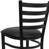 HERCULES Series Black Ladder Back Metal Restaurant Barstool - Black Vinyl Seat