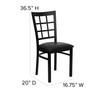 HERCULES Series Black Window Back Metal Restaurant Chair - Black Vinyl Seat