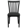 HERCULES Series Black School House Back Metal Restaurant Chair - Black Vinyl Seat